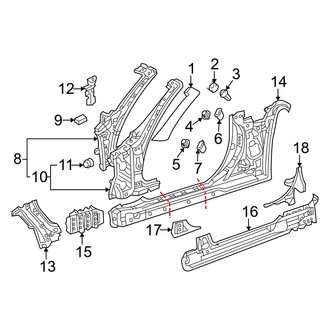 Lexus OE - Pillars, Rocker & Floor - Hinge Pillar