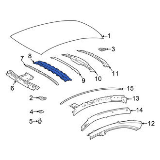 Lexus OE - Center Front Roof Bow