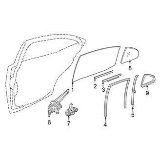Lexus OE - Rear Door - Glass & Hardware