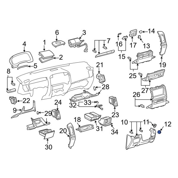 Instrument Panel Cover Cap