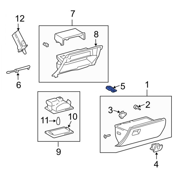 Glove Box Door Striker