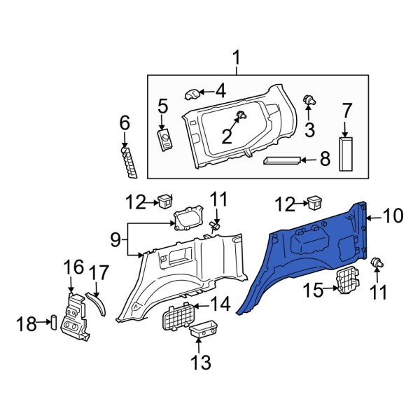 Interior Quarter Panel Trim Panel