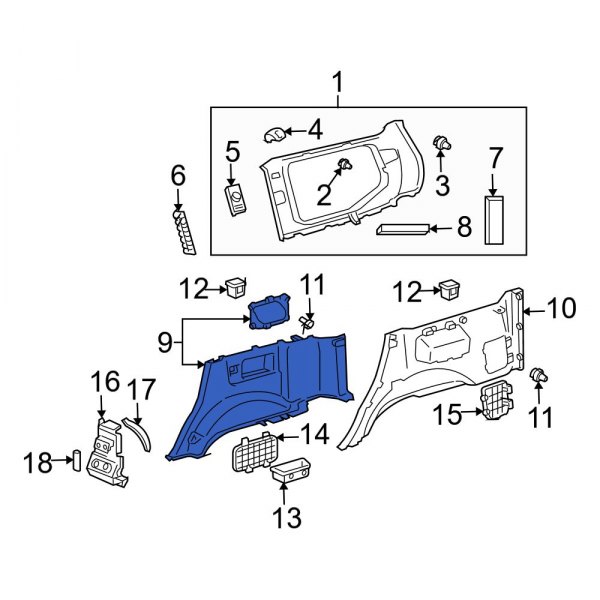 Interior Quarter Panel Trim Panel