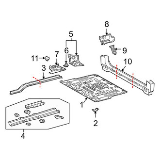 Lexus OE - Rear Body & Floor - Floor & Rails