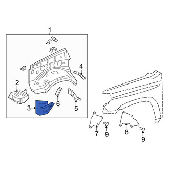 Lexus OE - Front Right Fender Apron Bracket