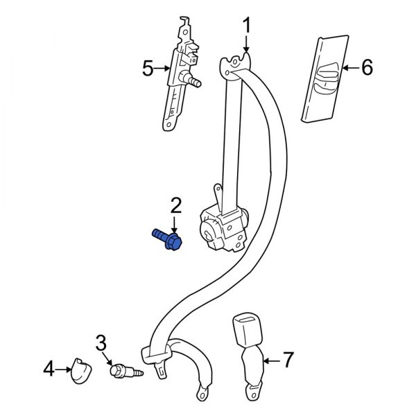 Seat Belt Lap and Shoulder Belt Bolt