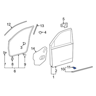 Lexus OE - Front Right Lower Door Seal Clip