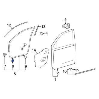 Lexus OE - Front Right Lower Door Seal Clip