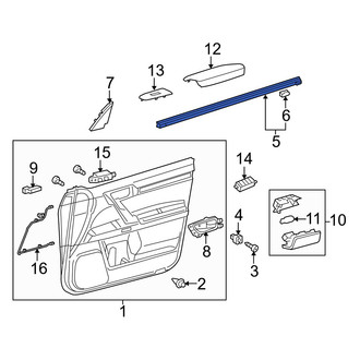 Lexus OE - Front Left Door Window Belt Weatherstrip