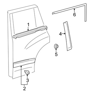 Lexus OE - Rear Door - Exterior Trim