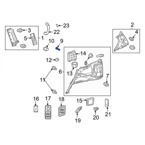 Interior Quarter Panel Trim Panel Spacer