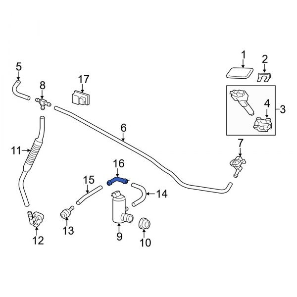 Headlight Washer Hose Connector