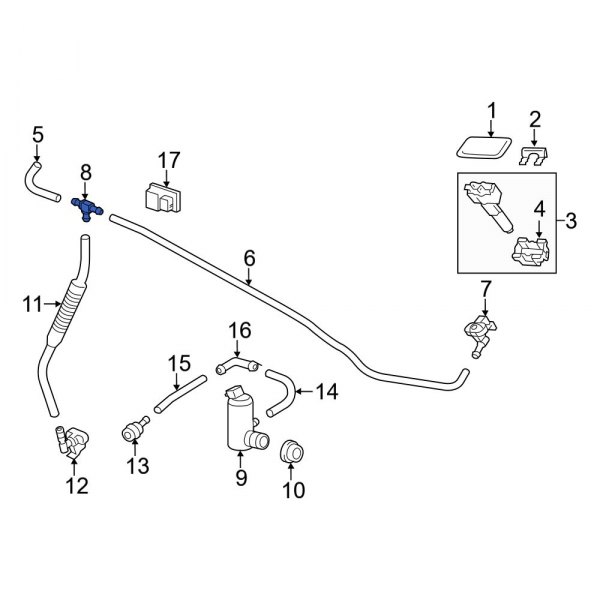 Headlight Washer Hose Connector