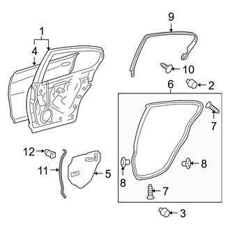 Lexus OE - Rear Door - Door & Components