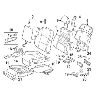 Lexus OE - Seats & Tracks - Passenger Seat Components (W/O Sport Seats, 18-Way, Cushions & Trim)