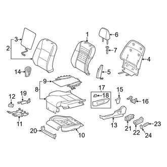 Lexus OE - Seats & Tracks - Driver Seat Components (W/O Sport Seats, 16-Way, Cushions & Trim)