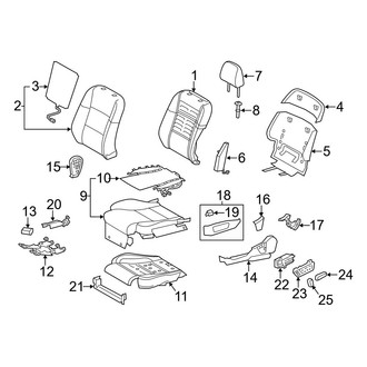 Lexus OE - Seats & Tracks - Driver Seat Components (W/O Sport Seats, 18-Way, Cushions & Trim)