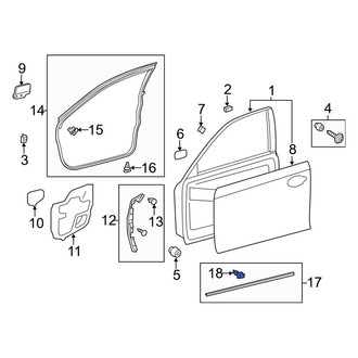 Lexus OE - Front Left Lower Door Seal Clip