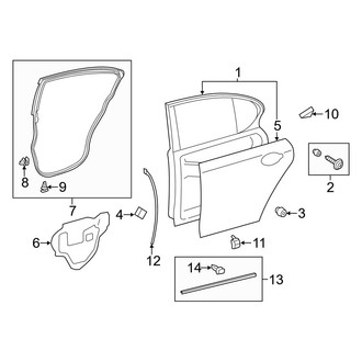 Lexus OE - Rear Door - Door & Components