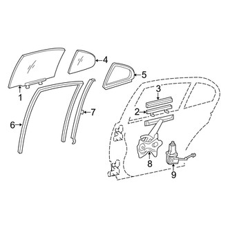 Lexus OE - Rear Door - Glass & Hardware