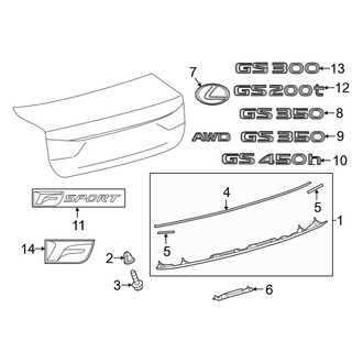 Lexus OE - Trunk Lid - Exterior Trim
