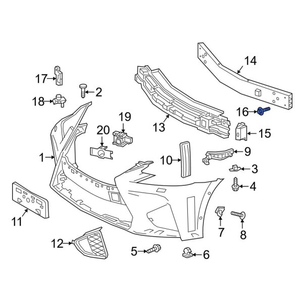 Bumper Impact Absorber Bolt