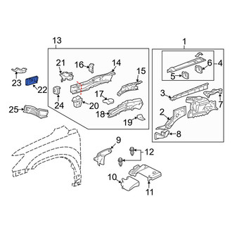 Lexus OE - Front Left Frame Rail End