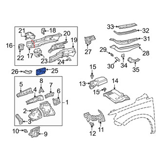 Lexus OE - Front Left Frame Rail End