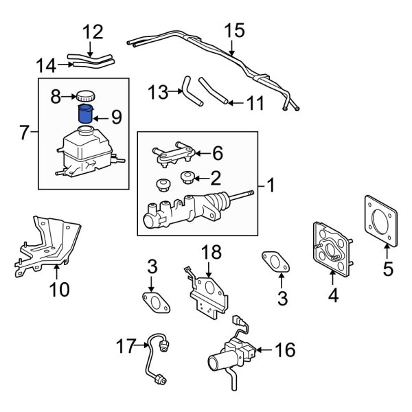 Brake Master Cylinder Reservoir Strainer