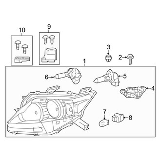 Lexus OE - Front Lamps - Headlamp Components (Canada Built, Halogen)