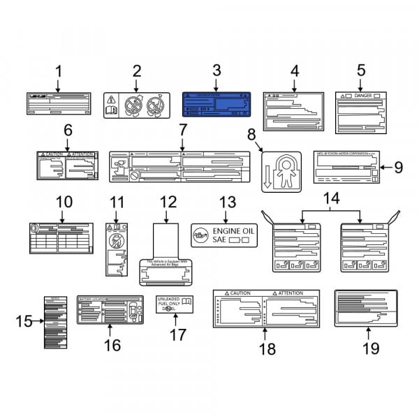 Lexus OE 8872302250 - A/C System Information Label