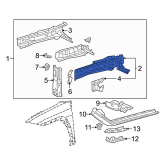 Lexus OE - Front Left Outer Frame Side Member