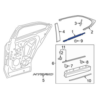 Lexus OE - Rear Left Door Belt Molding