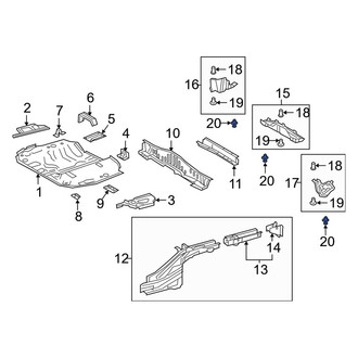 Lexus OE - Floor Pan Splash Shield Clip