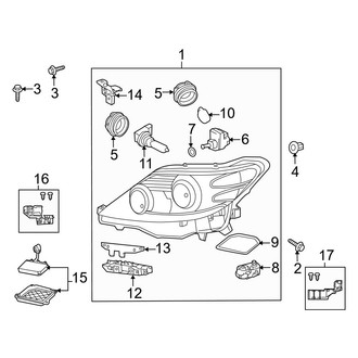 Lexus OE - Front Lamps - Headlamp Components (Halogen)