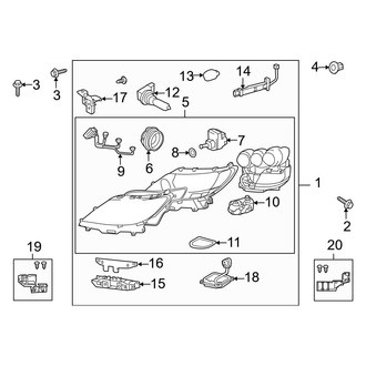 Lexus OE - Front Lamps - Headlamp Components (LED, W/O Precrash System)