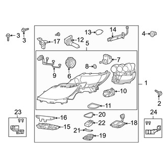 Lexus OE - Front Lamps - Headlamp Components (LED, With Precrash System)