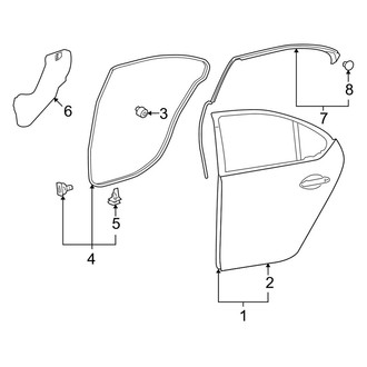 Lexus OE - Rear Door - Door & Components