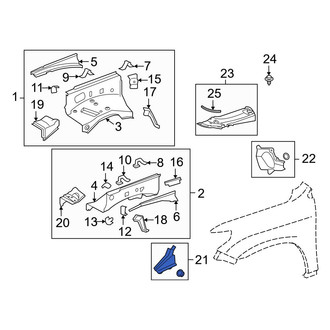Lexus OE - Front Right Fender Apron Seal