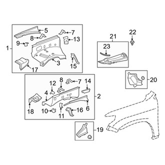 Lexus OE - Fender - Structural Components & Rails