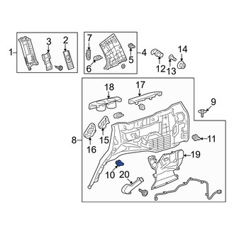 Lexus OE - Upper Quarter Panel Trim Panel Clip