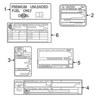 Lexus OE - Information Labels - Labels (Exterior)