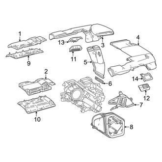 Lexus OE - Instrument Panel - Ducts (Rear, Roof, With Vip Seats), (Ultra Luxury)