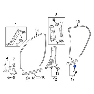 Lexus OE - Left Lower Quarter Panel Trim Panel Clip