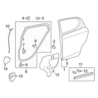 Lexus OE - Rear Door - Door & Components