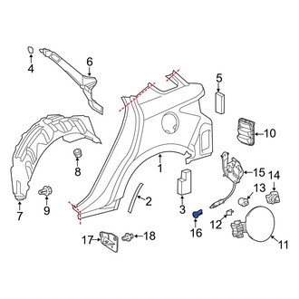 Lexus OE - Fuel Filler Door Release Cable Clip