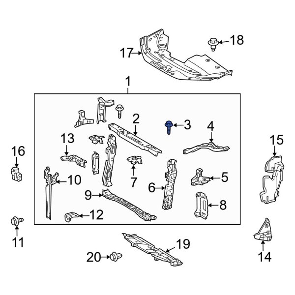 Radiator Support Tie Bar Bolt