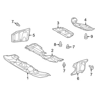 Lexus OE - Radiator Support - Splash Shields