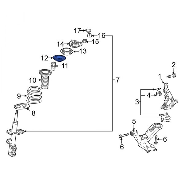 Lexus OE 4847142010 Front Upper Coil Spring Insulator