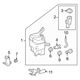 Lexus OE - Windshield - Washer Components (With Headlamp Washer)